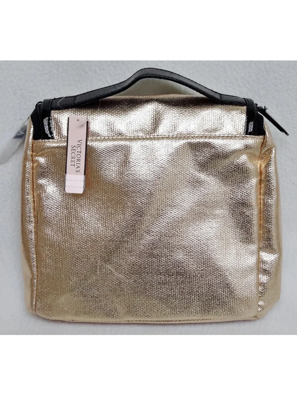 Victoria's Secret Gold 'Hello Bombshell' Cosmetic Travel Bag BRAND NEW WITH TAGS